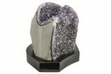 Deep Purple Amethyst Geode With Wood Base - Uruguay #275682-2